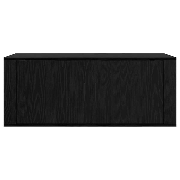 Wandmontiertes TV-Regal, Eichen-Optik Schwarz, 100 cm