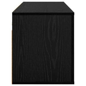 Wandmontiertes TV-Regal, Eichen-Optik Schwarz, 100 cm