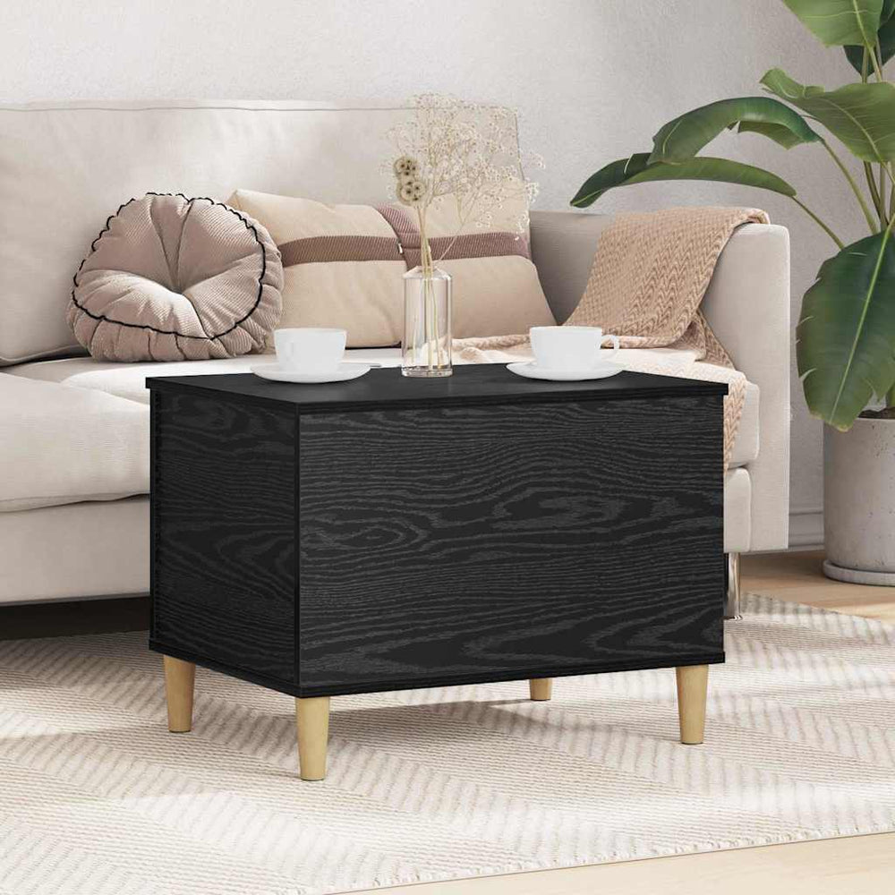 vidaXL Nightstand Black Oak Look 60 x 44.5 x 45 cm Engineered Wood