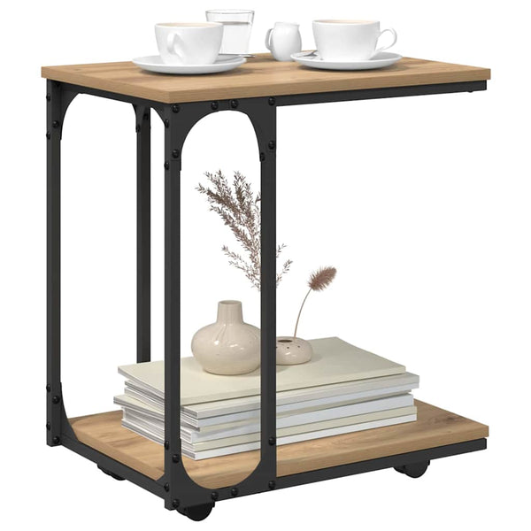 Beistelltisch Artisan Eiche Rollen 50x35x55.5cm