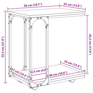 Beistelltisch Artisan Eiche Rollen 50x35x55.5cm