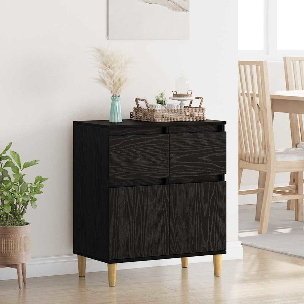 Schwarzes Sideboard Eichenoptik 60 cm