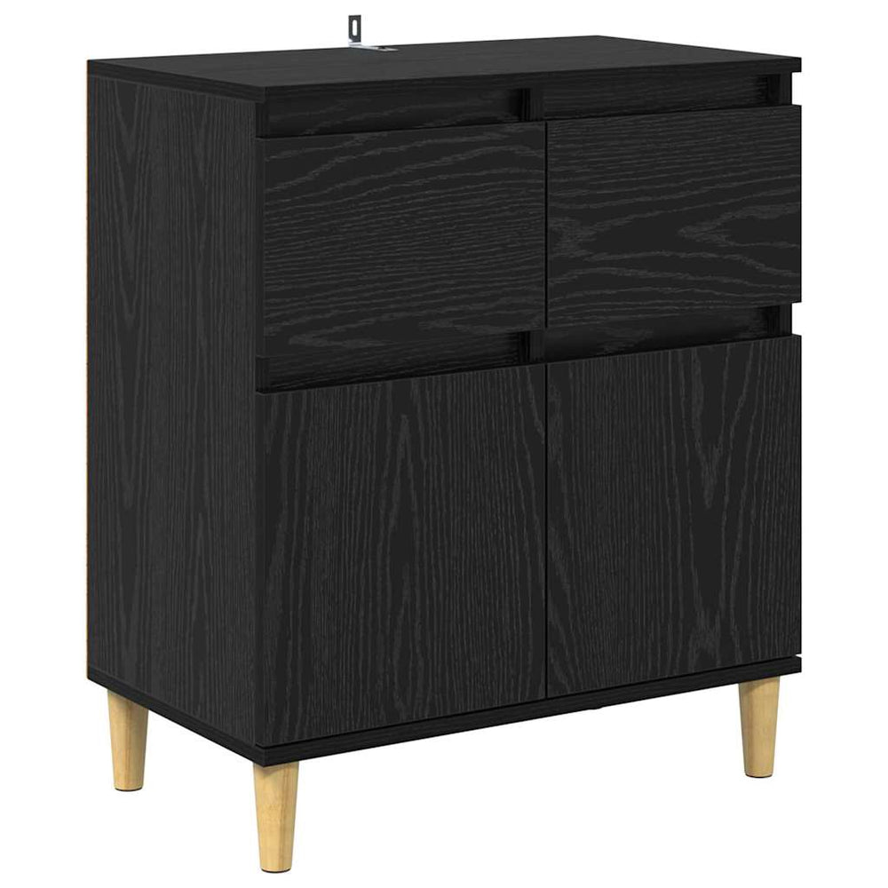 Schwarzes Sideboard Eichenoptik 60 cm