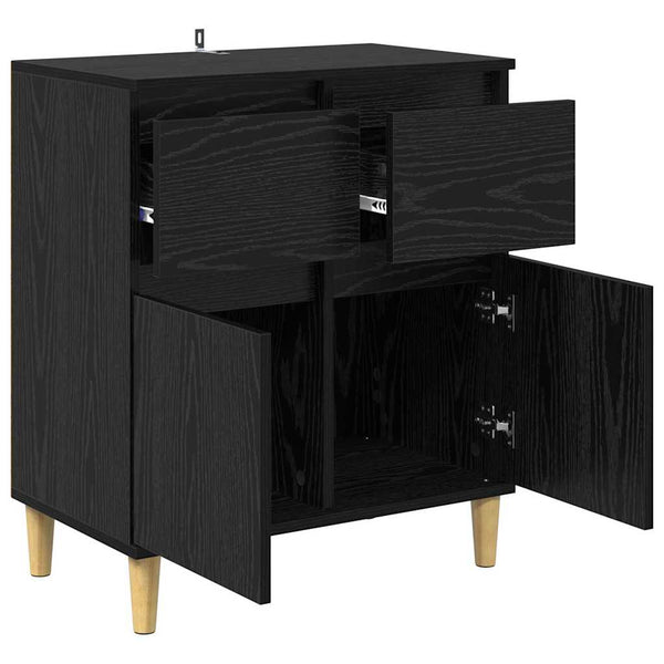 Schwarzes Sideboard Eichenoptik 60 cm