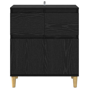 Schwarzes Sideboard Eichenoptik 60 cm