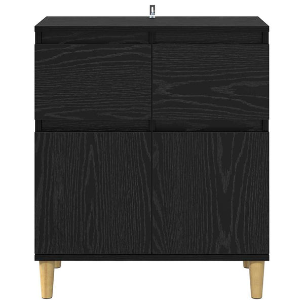 Schwarzes Sideboard Eichenoptik 60 cm