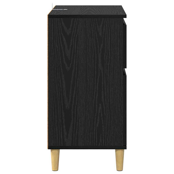 Schwarzes Sideboard Eichenoptik 60 cm