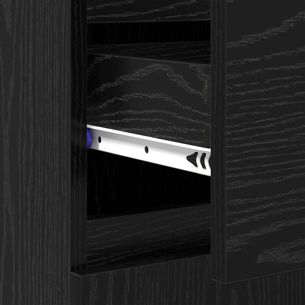 vidaXL Sideboard with Drawers Black Oak Look 60 x 35 x 70 cm