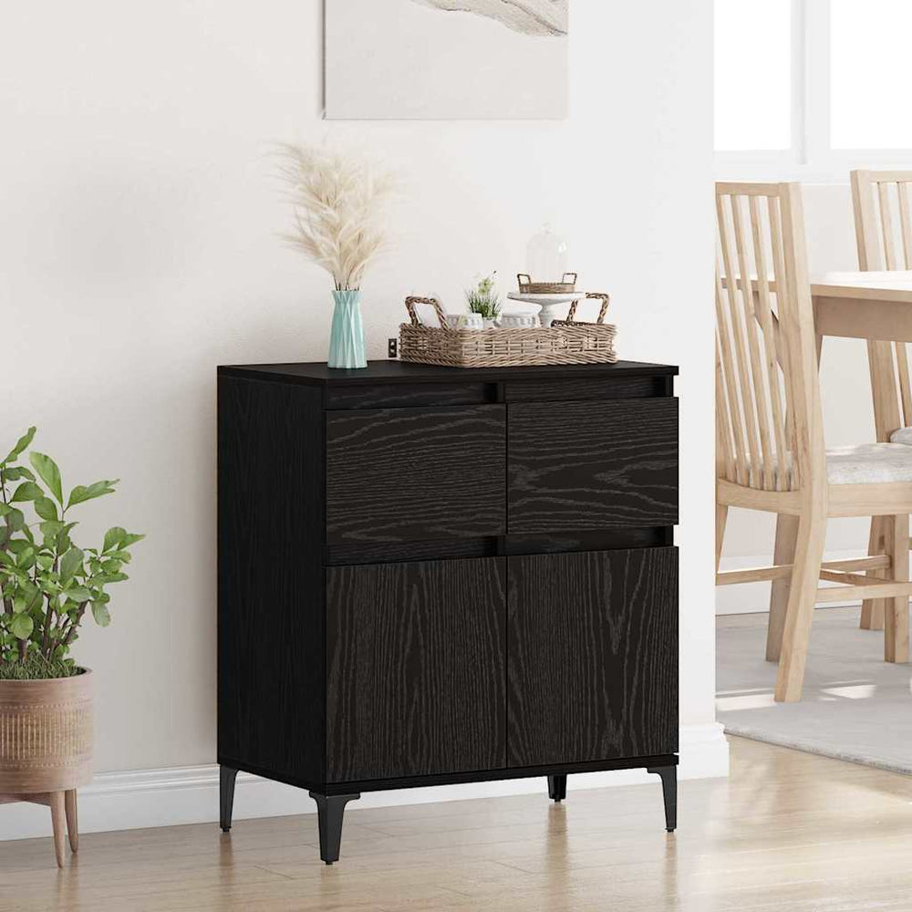 vidaXL Sideboard with Drawers Black Oak Look 60 x 35 x 70 cm