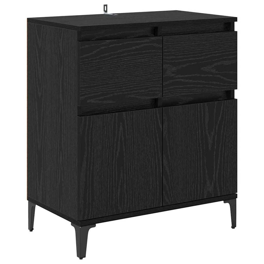 vidaXL Sideboard with Drawers Black Oak Look 60 x 35 x 70 cm