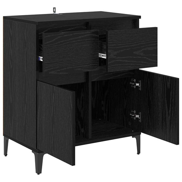 vidaXL Sideboard with Drawers Black Oak Look 60 x 35 x 70 cm