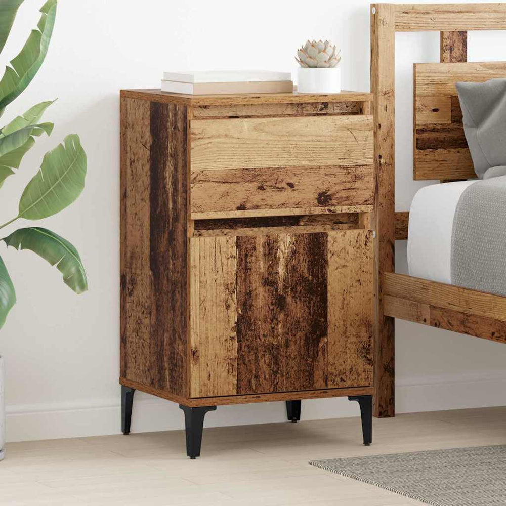 vidaXL Bedside Cabinet with Drawers Reclaimed Wood 40 x 35 x 70 cm Engineered Wood
