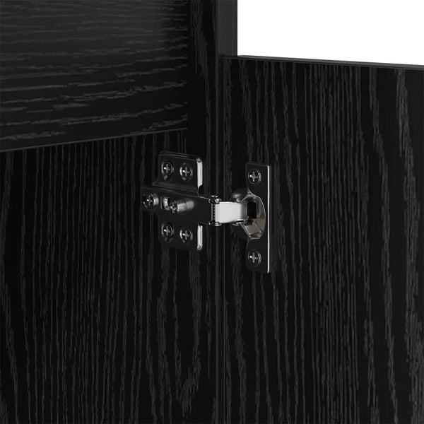 vidaXL Table de chevet Noir aspect chêne 40 x 35 x 70 cm Bois d'ingénierie