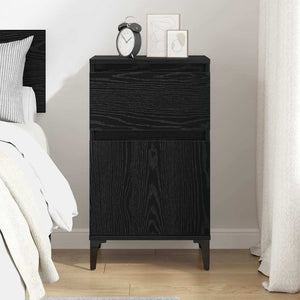vidaXL Table de chevet Noir aspect chêne 40 x 35 x 70 cm Bois d'ingénierie
