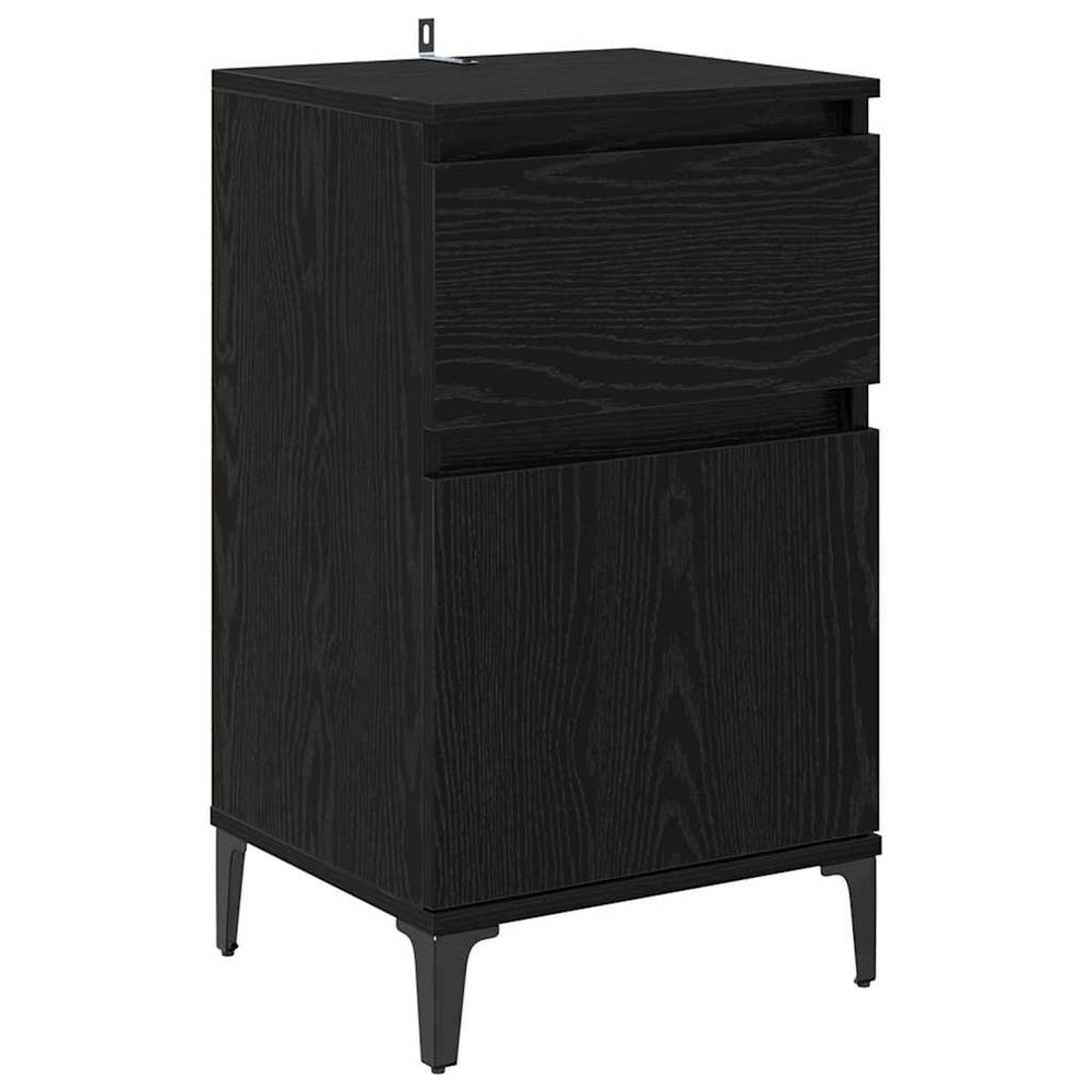 Nachttisch Schwarz Eichenoptik 40x35x70cm