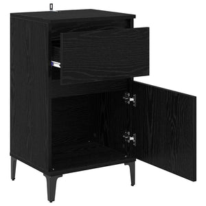 vidaXL Table de chevet Noir aspect chêne 40 x 35 x 70 cm Bois d'ingénierie