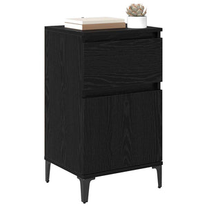 vidaXL Table de chevet Noir aspect chêne 40 x 35 x 70 cm Bois d'ingénierie