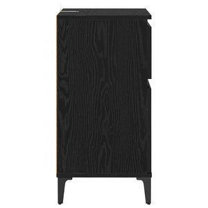 vidaXL Table de chevet Noir aspect chêne 40 x 35 x 70 cm Bois d'ingénierie
