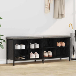 Schuhschrank mit Regal Schwarz Eichen-Optik