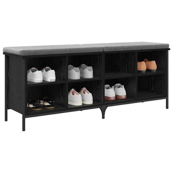Schuhschrank mit Regal Schwarz Eichen-Optik