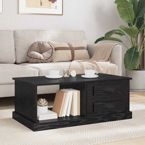 Couchtisch Schwarz Eichenoptik 90x50 cm