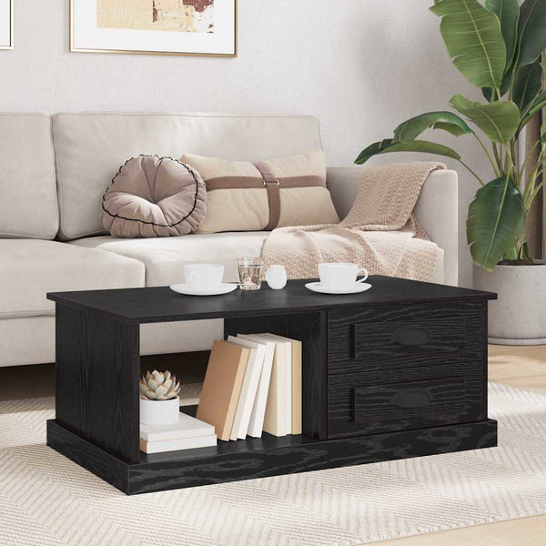 Couchtisch Schwarz Eichenoptik 90x50 cm