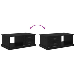 Couchtisch Schwarz Eichenoptik 90x50 cm