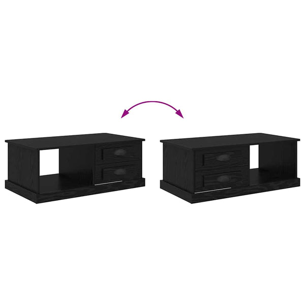 Couchtisch Schwarz Eichenoptik 90x50 cm