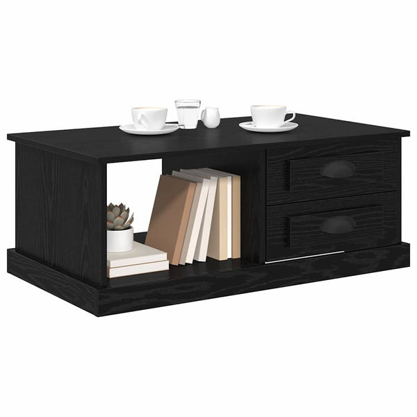 Couchtisch Schwarz Eichenoptik 90x50 cm