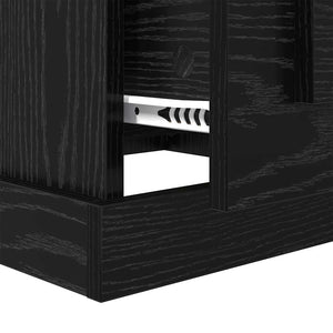 Schwarzer Couchtisch Eichenoptik 50x50 cm