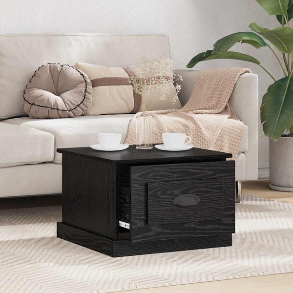 Schwarzer Couchtisch Eichenoptik 50x50 cm