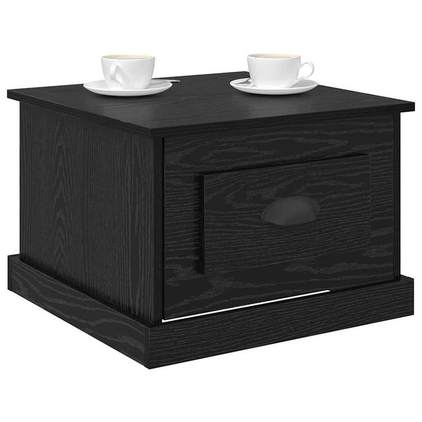 Schwarzer Couchtisch Eichenoptik 50x50 cm