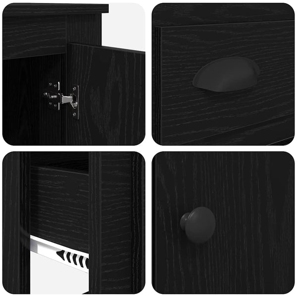 Highboard Schwarz Eichen-Optik, 60 cm