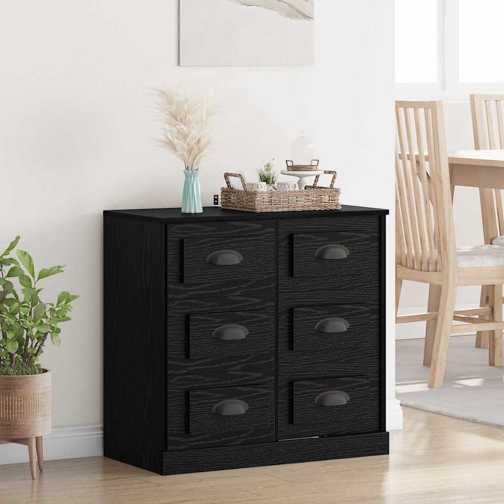 vidaXL Sideboard Black Oak Look 70 x 35.5 x 67.5 cm