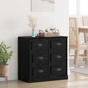 Schwarzes Sideboard Eichen-Optik 70 cm