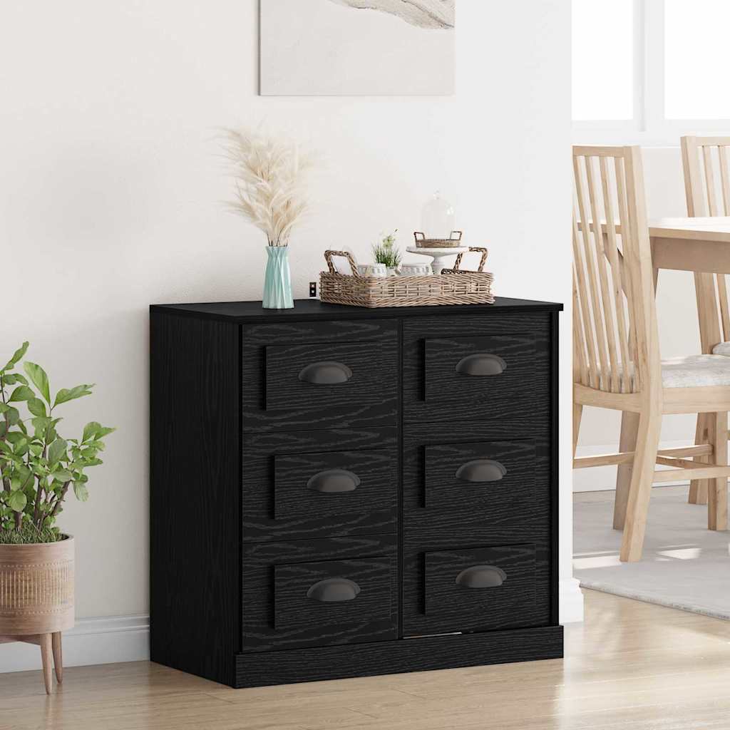 Schwarzes Sideboard Eichen-Optik 70 cm
