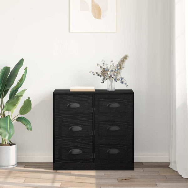 Schwarzes Sideboard Eichen-Optik 70 cm