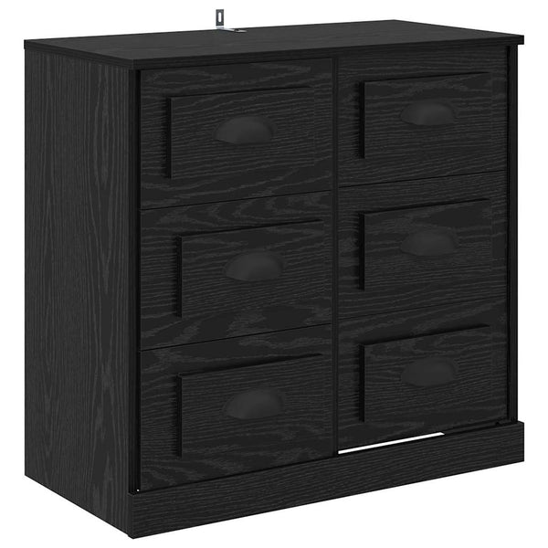 Schwarzes Sideboard Eichen-Optik 70 cm