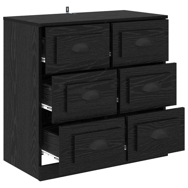 Schwarzes Sideboard Eichen-Optik 70 cm