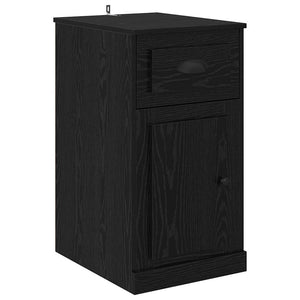 Schwarzer Seitenschrank Eichen-Optik