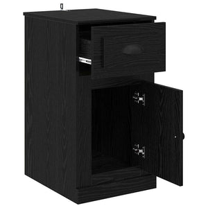 Schwarzer Seitenschrank Eichen-Optik