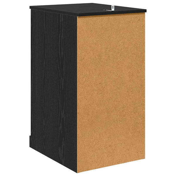 Schwarzer Seitenschrank Eichen-Optik