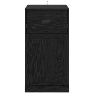 Schwarzer Seitenschrank Eichen-Optik