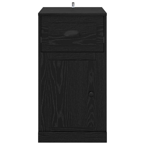 Schwarzer Seitenschrank Eichen-Optik
