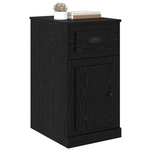 Schwarzer Seitenschrank Eichen-Optik