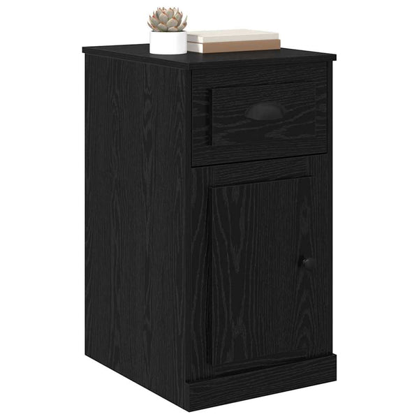 Schwarzer Seitenschrank Eichen-Optik