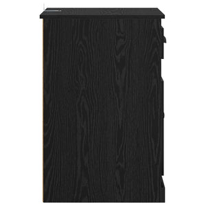 Schwarzer Seitenschrank Eichen-Optik
