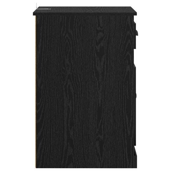 Schwarzer Seitenschrank Eichen-Optik