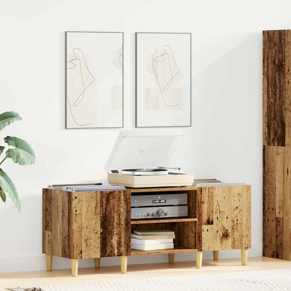 Schallplattenschrank Altholz
