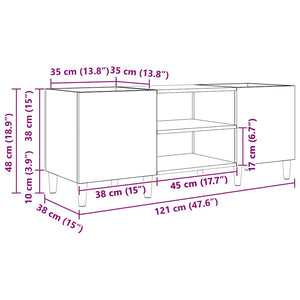 Schallplattenschrank Altholz